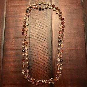 Premier Designs brown beaded necklace